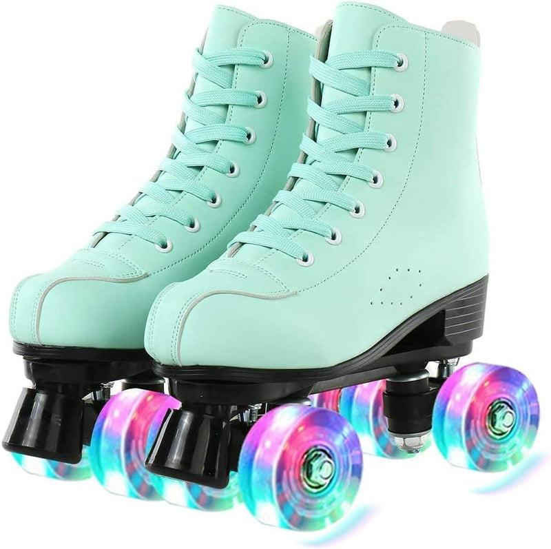 YUDOXN Damen Klassische Retro Rollschuhe.Klassische Retro Rollschuhe.Classic Roller, komfortabl LED
