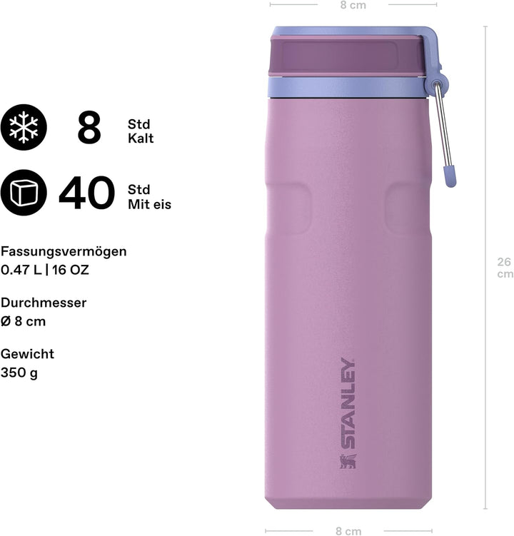 Stanley 1913 IceFlowBottle Twist Flip 0.47L - Kühlt 12 Stunden - 3 Tage Eisgekühlt - Spülmaschinenfe