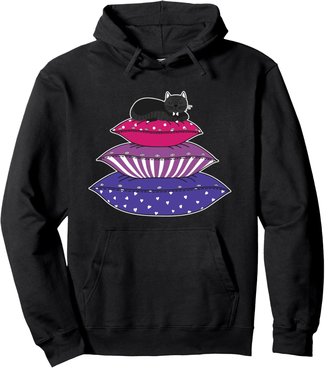Bi Flagge Queer LGBTQ Niedliches Katze Geschenk Bisexuell Pullover Hoodie