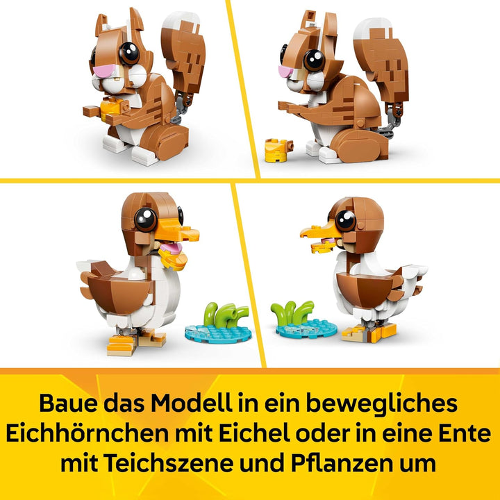 LEGO Creator 3-in-1-Set Niedliche Tiere: Verspielter Welpe - Hunde Spielzeug Hund Bauset - Konstrukt