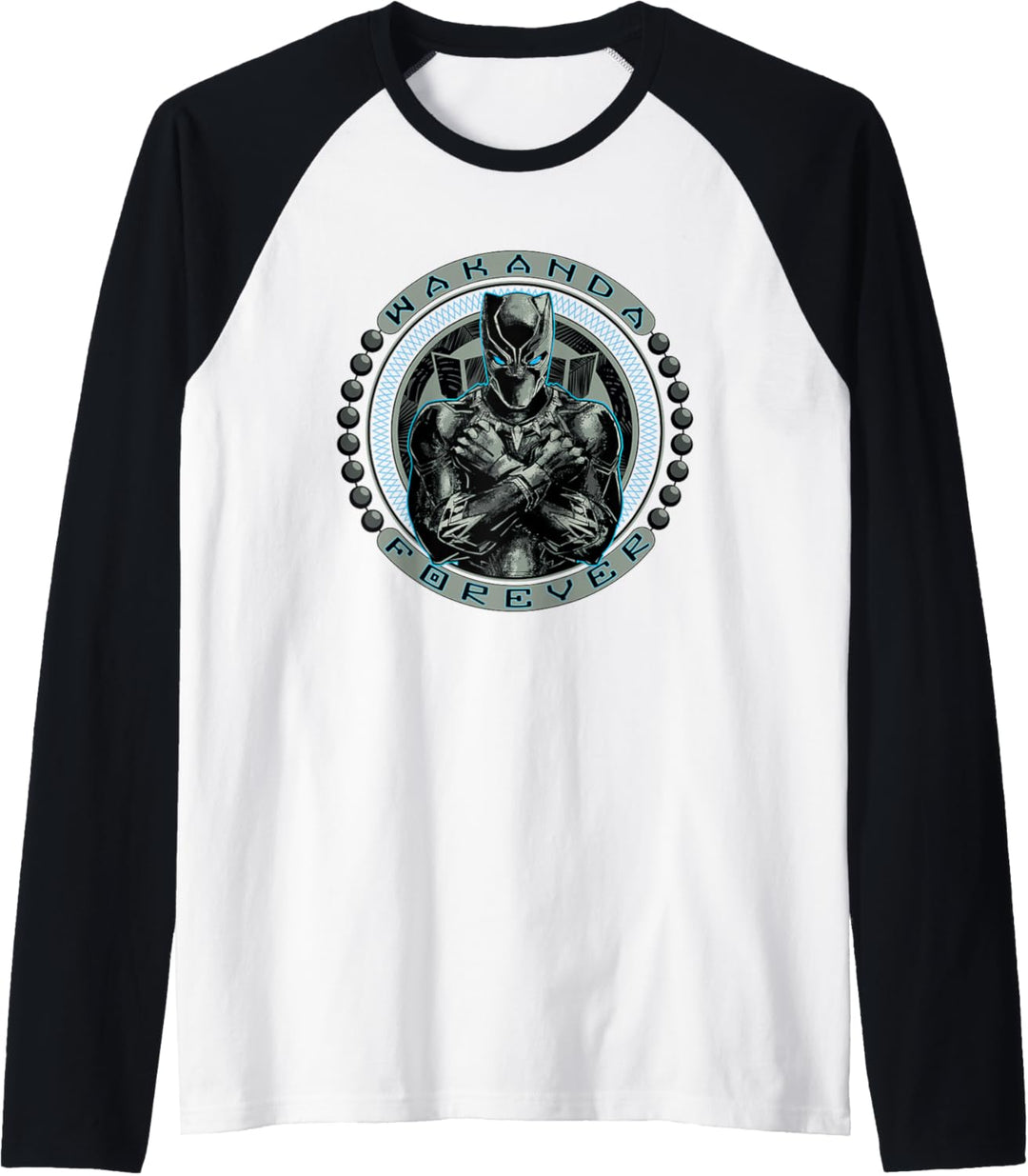 Marvel Black Panther T'Challa Emblem Wakanda Forever Raglan