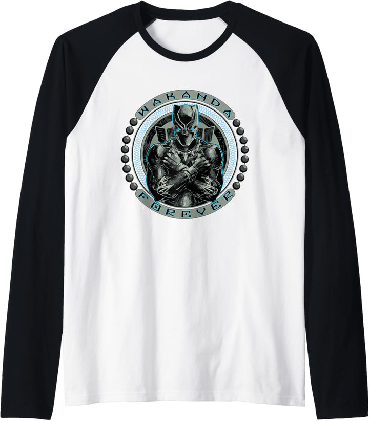 Marvel Black Panther T'Challa Emblem Wakanda Forever Raglan