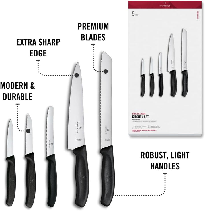 Victorinox, Swiss Classic, Profi Küchengarnitur, 5-teilig, , schwarz Single, Single