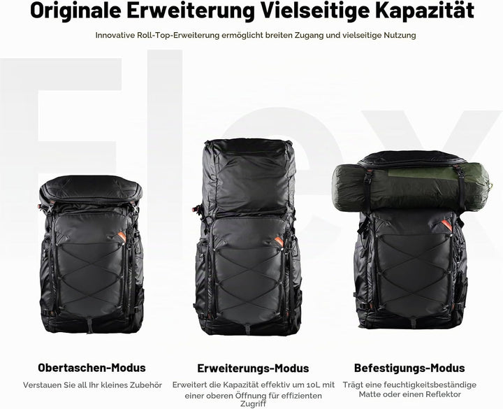 PGYTECH OnePro Flex 50L Rucksack Wasserdicht + Grösse L Kamera Einsatztasche,Kamerarucksack Set für
