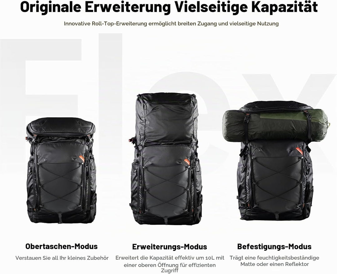 PGYTECH OnePro Flex 40L Rucksack Wasserdicht + Grösse L Kamera Einsatztasche,Kamerarucksack Set für