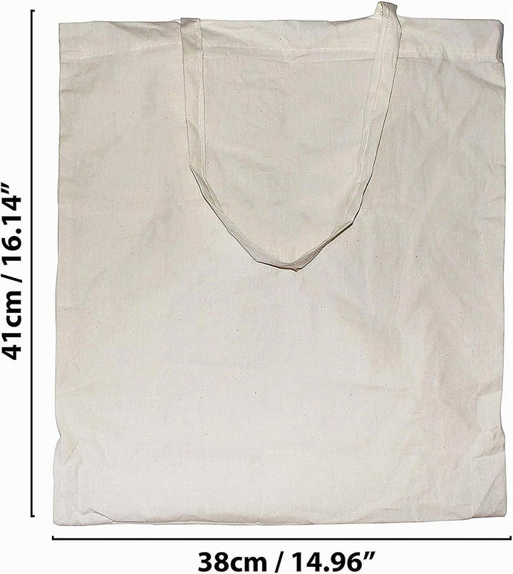 CENTRIX 100% natürlicher Baumwolle Einkaufstaschen 10er Pack, 15 x 16 Zoll, 27 Zoll Stofftasche mit