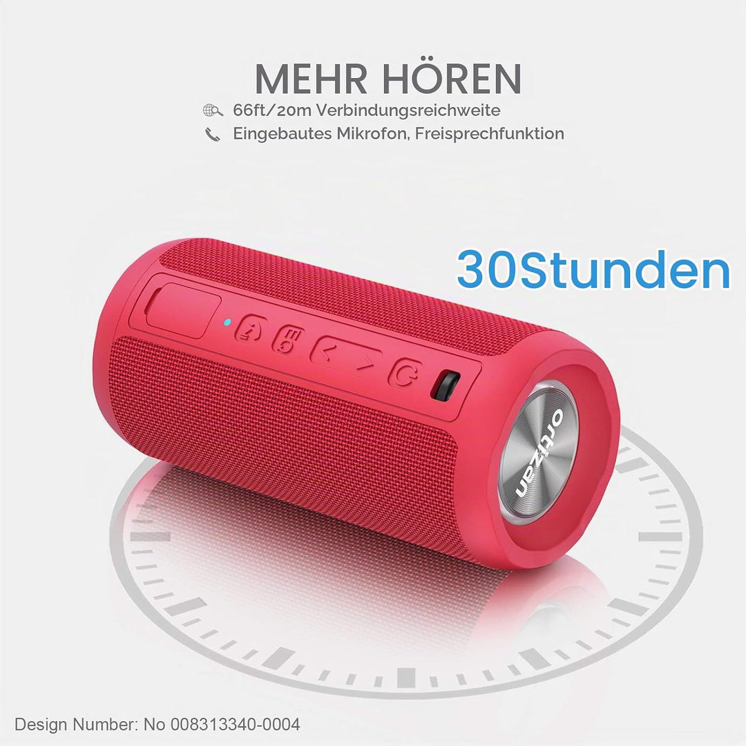 Ortizan Bluetooth Lautsprecher mit Licht, Musikbox Tragbarer Bluetooth Box mit IPX7 wasserdicht, Dua