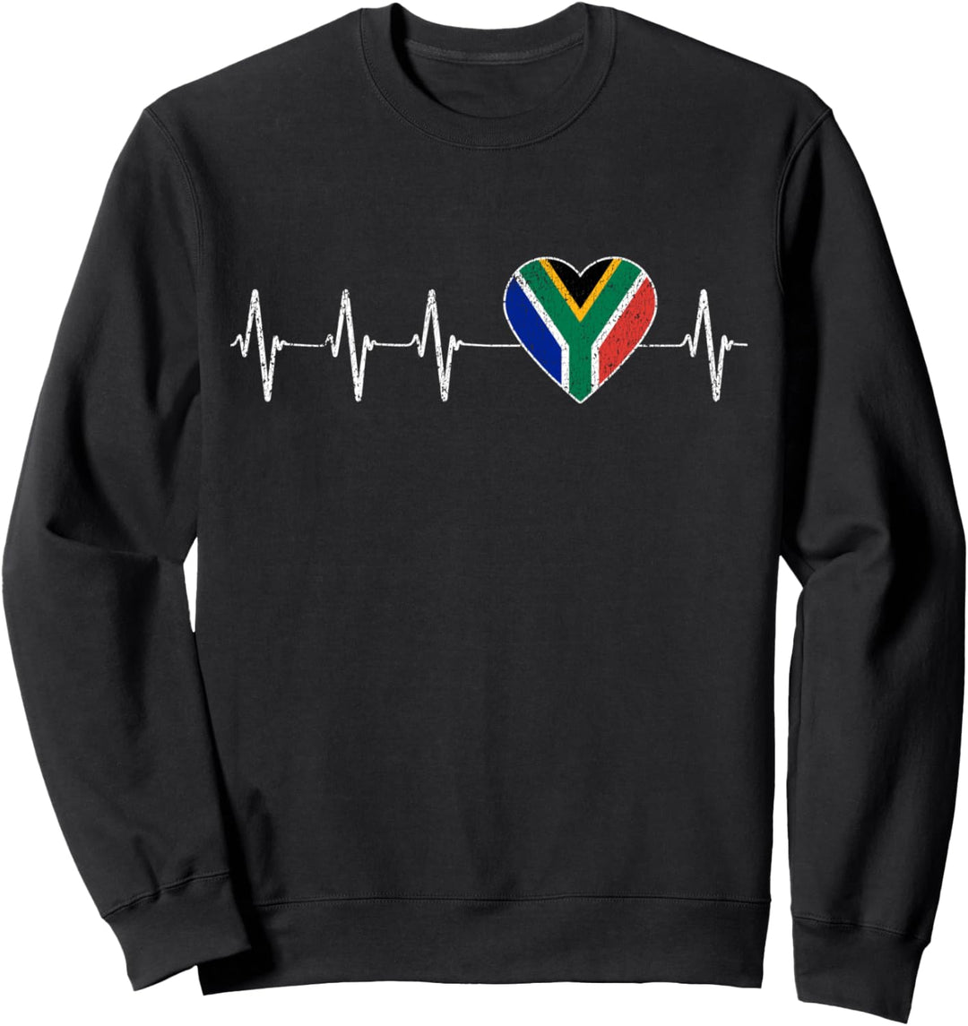 Südafrika Herzschlag Liebe Südafrika Flagge Herz Sweatshirt