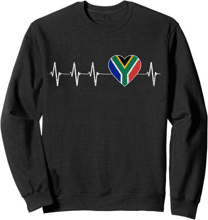 Südafrika Herzschlag Liebe Südafrika Flagge Herz Sweatshirt