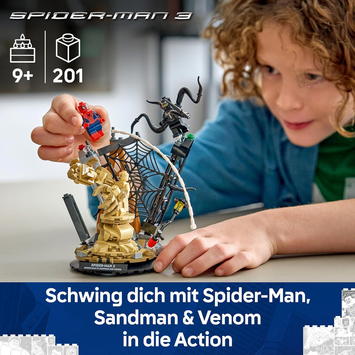 LEGO | Marvel Grosser Showdown: Spider-Man vs. Sandman - Spiderman Spielzeug mit 3 Minifiguren - Spi