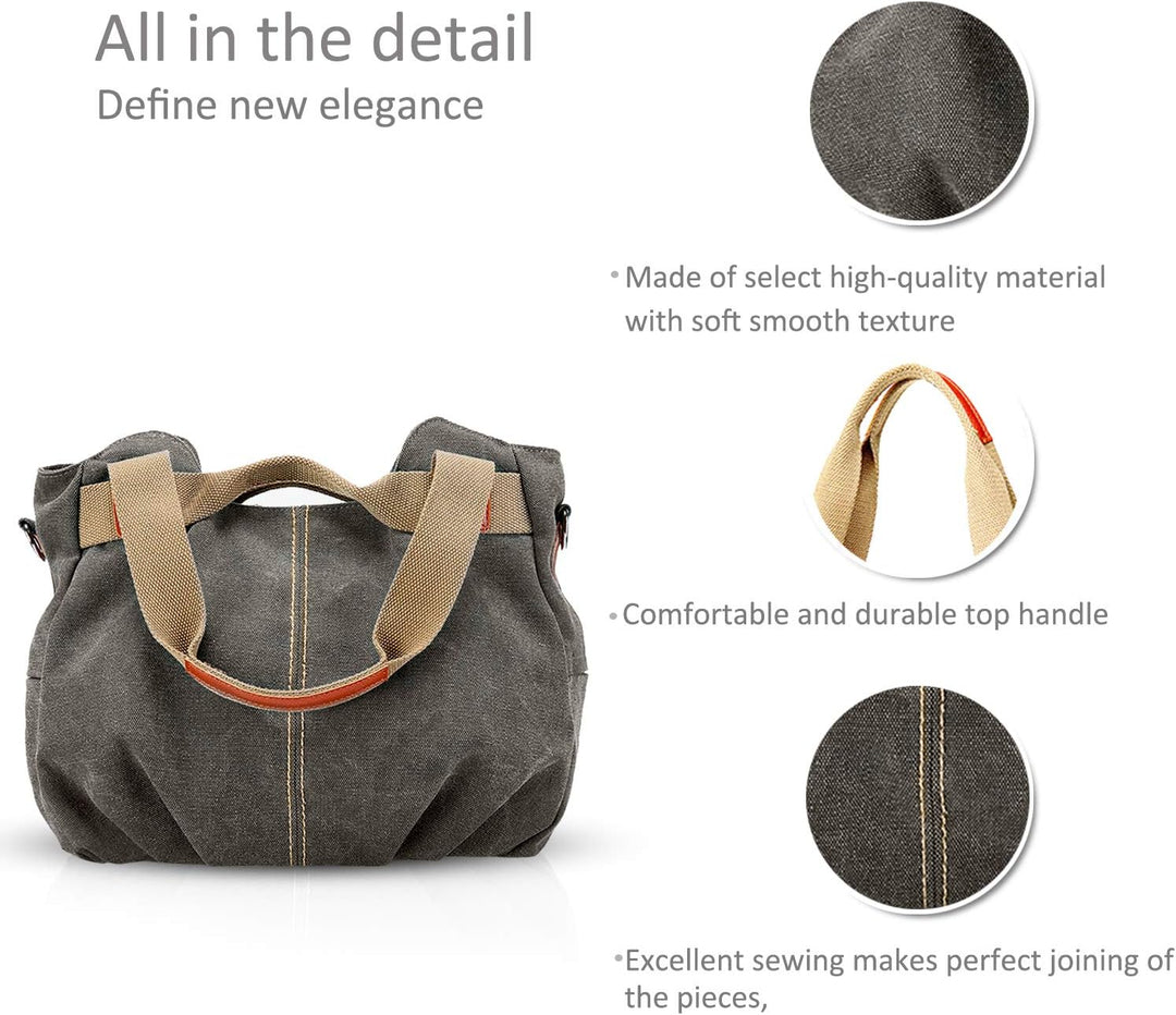 NICOLE & DORIS Canvas Tasche Damen Tragetaschen für Damen Schultertaschen Umhängetasche Leinwand Han