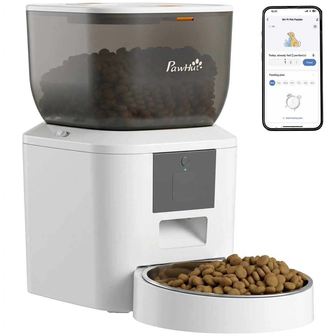 PawHut Futterautomat Katze 4L App-Steuerung 1–10 Mahlzeiten pro Tag