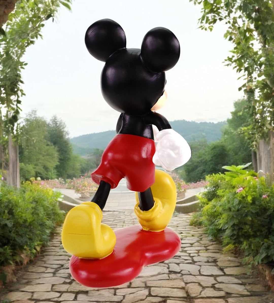 Mickey Mouse Gartenfigur Wetterfeste Disney Dekoration für Garten Zuhause | 20cm Polyresin Statue |