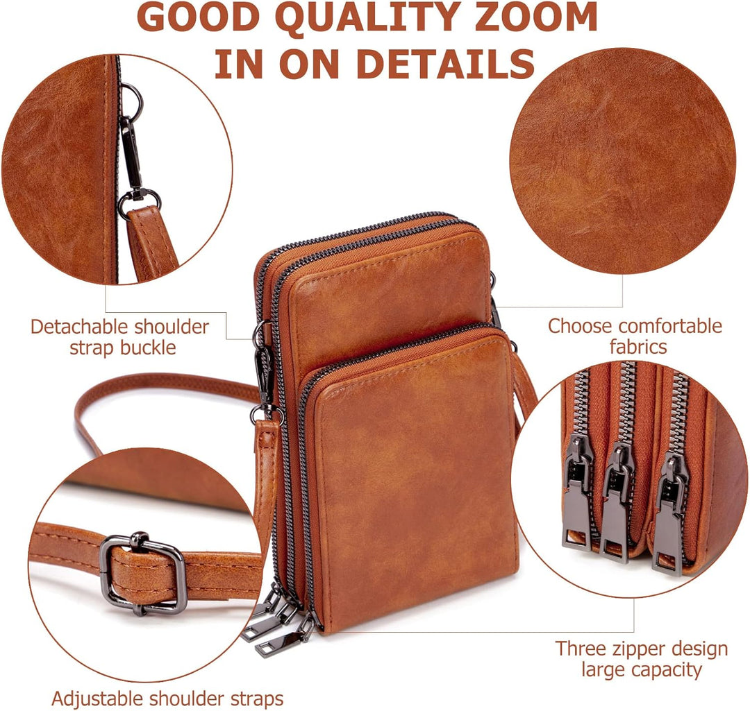 myfriday Kleine Umhängetasche für Damen, Mini Messenger Schulter Handtasche Geldbörse mit Kreditkart