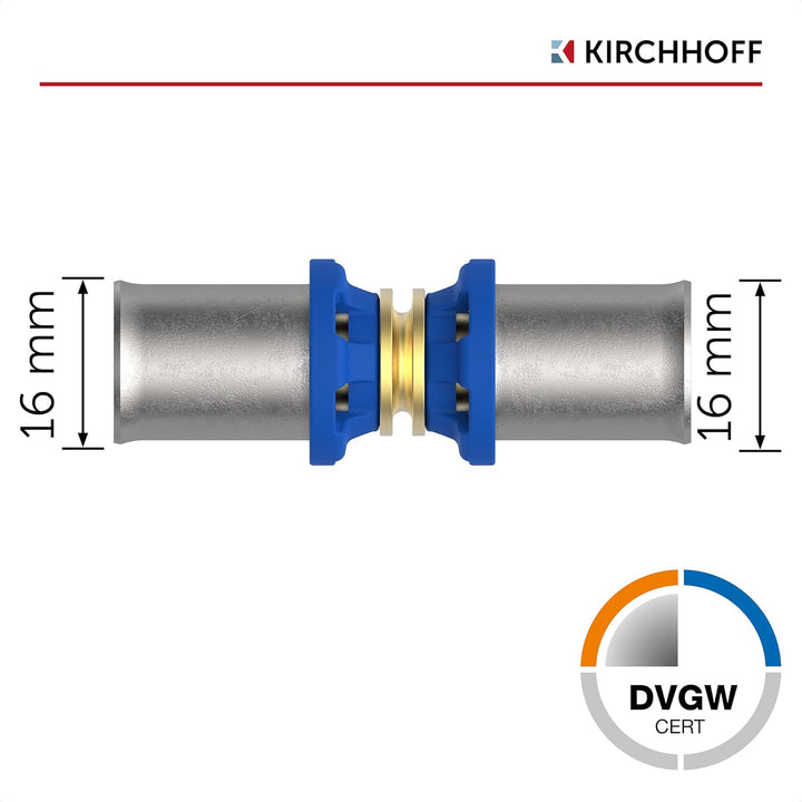KIRCHHOFF | MSVR Rohr | 5er Set | Pressfitting 16 mm | Aluverbundrohr | für Heizung | Fussbodenheizu