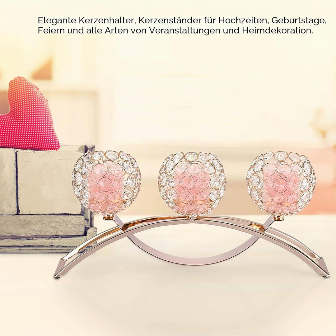 Kristall Kerzenhalter, 3 Arme europäischen klassischen Bogen Eisen Kristallkugel romantisches Candle