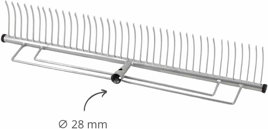 Rekord Rasenrechen (Stahl, pulverbeschichtet) - Arbeitsbreite: 70 cm - ohne Stiel, Laubrechen, Bügel