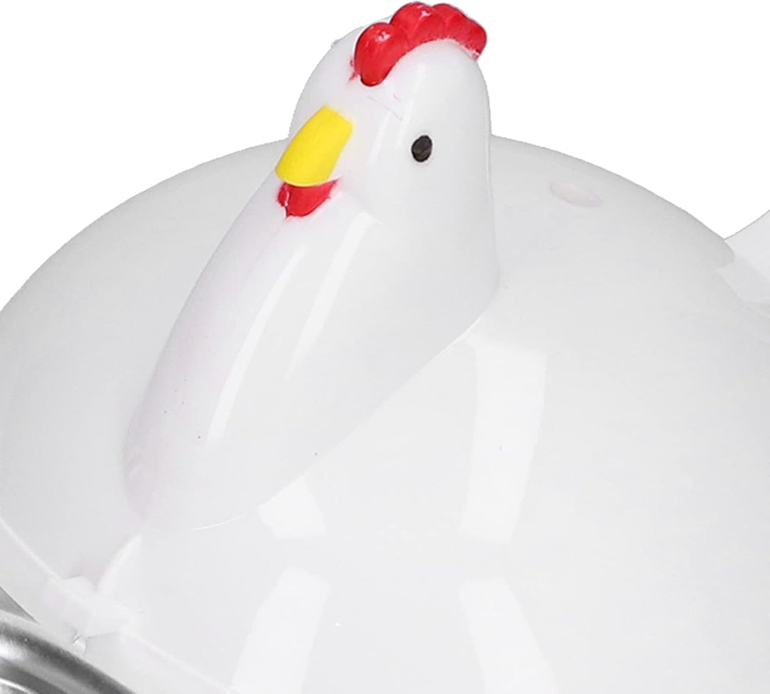 Eierkocher 4 Eier in Hähnchenform, Hitzebeständiger Mikrowellen-Eierkocher die Küche zu Hause
