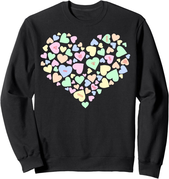 Trendy Heart Shaped Candy Valentine's Day Sweatshirt