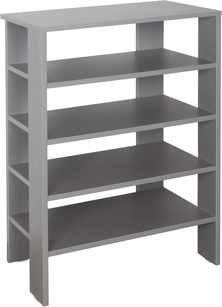 RICOO Schuhregal schmal und hoch 88x60x32cm Standregal Pressholz Grau WM040-PL, Schuhständer mit 4 E