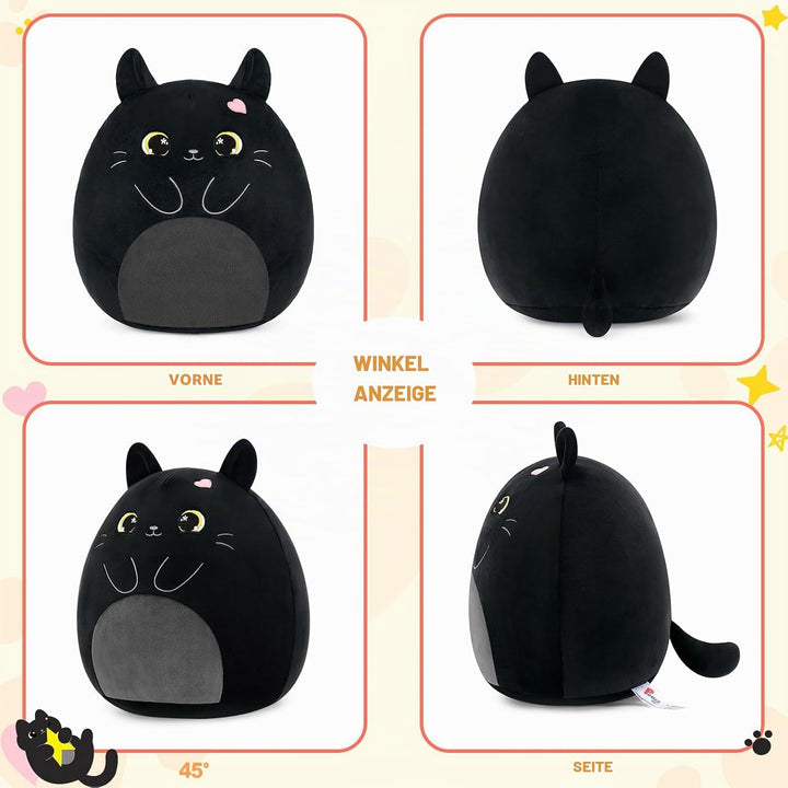 shownicer Plüschtier Katze Kuscheltier Stofftier Kawaii Katze Plüsch Kissen Spielzeug Geschenk für E