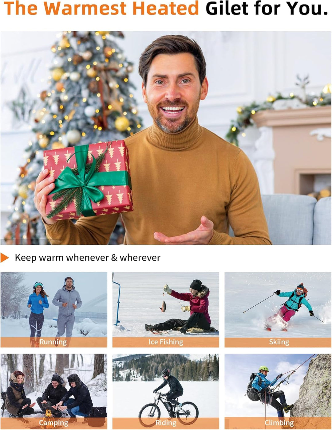 Beheizbare Weste Damen mit 7.4V 10000mAh Akku,Weihnachten Geschenk für frauen,Fleece Beheizbare West