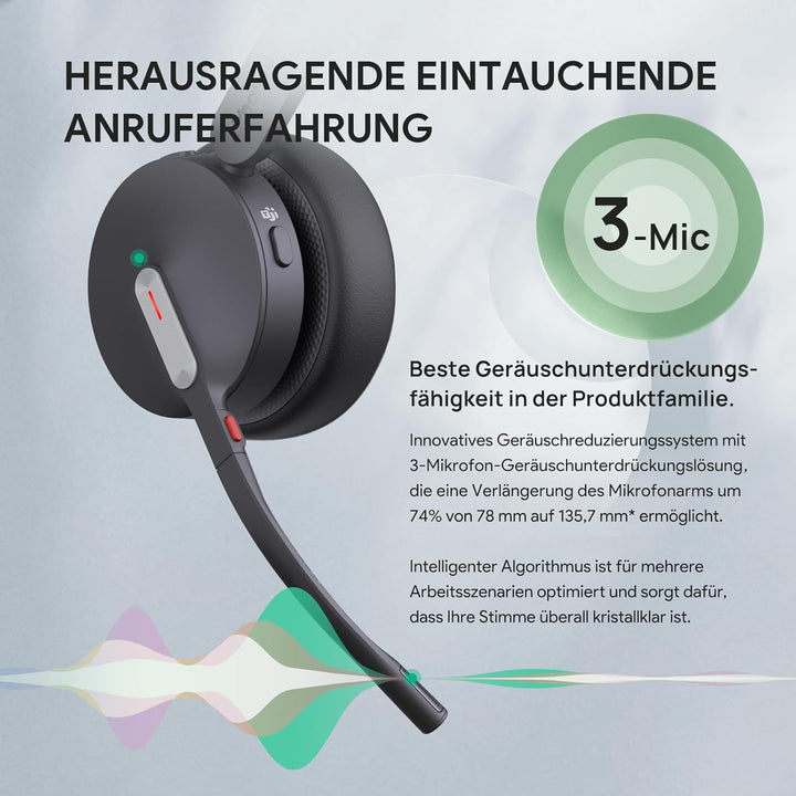 Yealink BH70 Bluetooth Headset mit Mikrofon für Homeoffice, Microsoft Teams Zertifiziertes Bluetooth