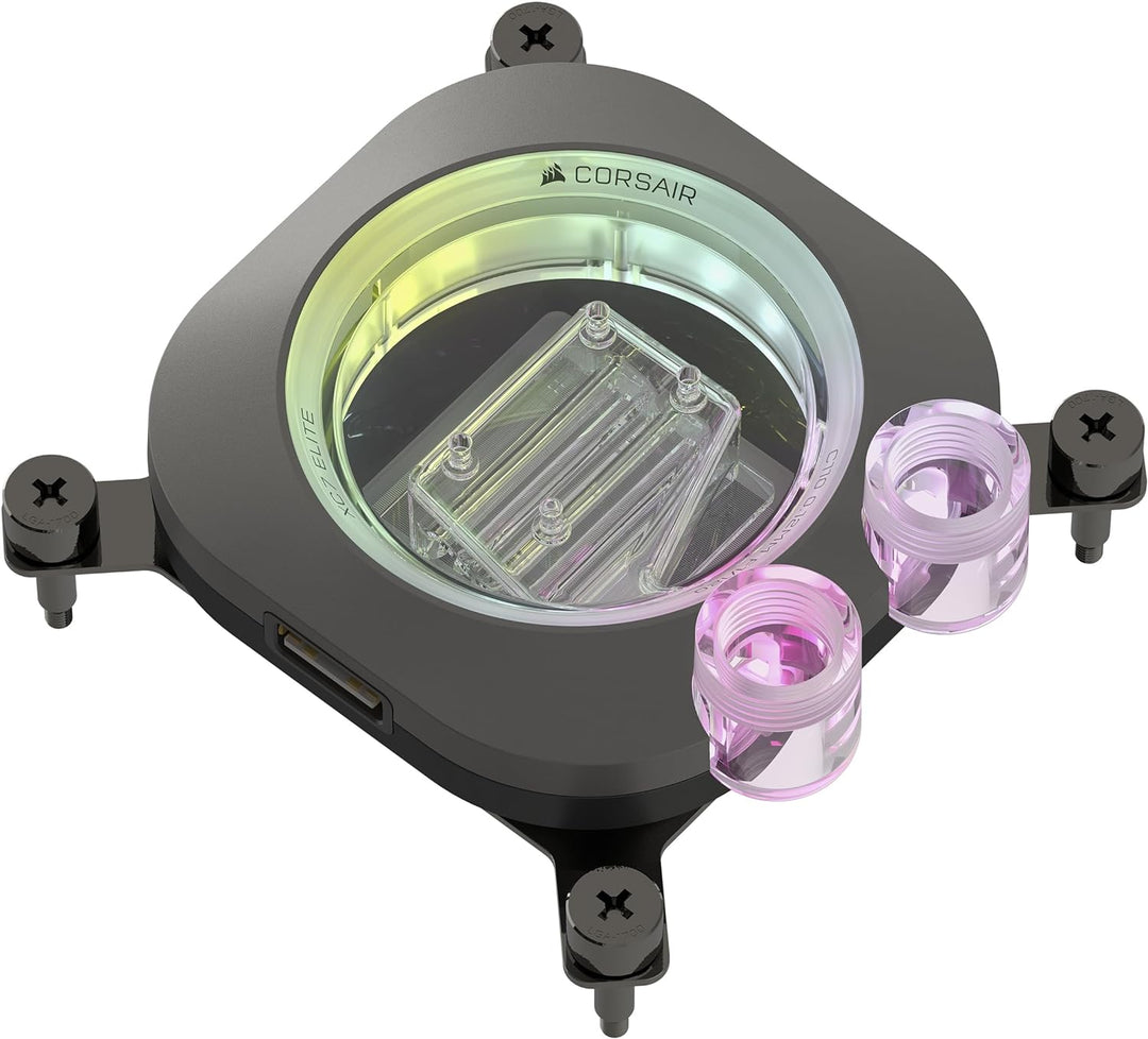 CORSAIR iCUE LINK XC7 RGB Elite CPU-Wasserkühler - Transparente Durchflusskammer - 24 RGB-LEDs - Kom