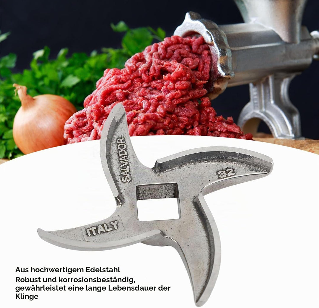 Edelstahl-Fleischwolf-Schneidemesser, Grösse 32, Lange Lebensdauer, Schnelles Präzisionsschneiden, V