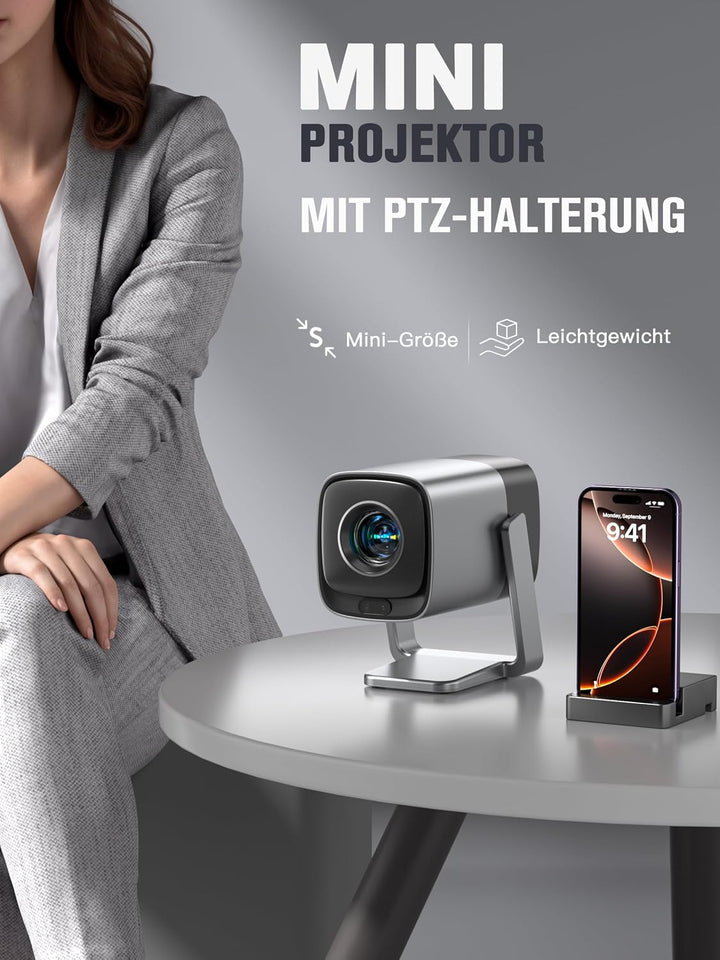 Smart Mini Beamer 4K Kompatibel mit Netflix & Dolby Audio, XuanPad 30000 Lumen Beamer mit TOF Autofo
