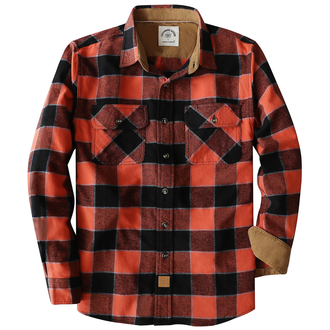Dubinik® Flanellhemd Herren Button Down Kariert Baumwollhemd Freizeithemd Hemd Herren Langarm mit Zw