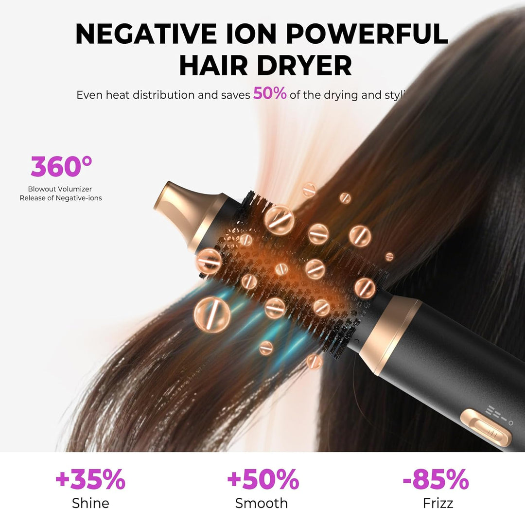 Hairstyler 5 in 1 Airstyler Haarstyler mit Luft Lockenstab Föhn Hair Dryer Haarstyling Geräte Föhnbü