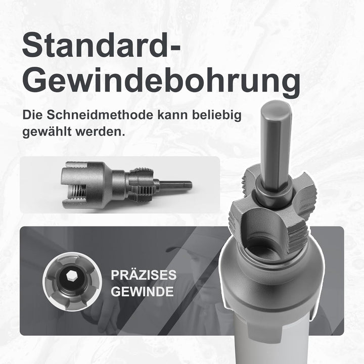 CSOOM Integrated Internal & External Pipe Threading Tool - 2 Stück, Elektrobohrer Kompatibel 2 in 1