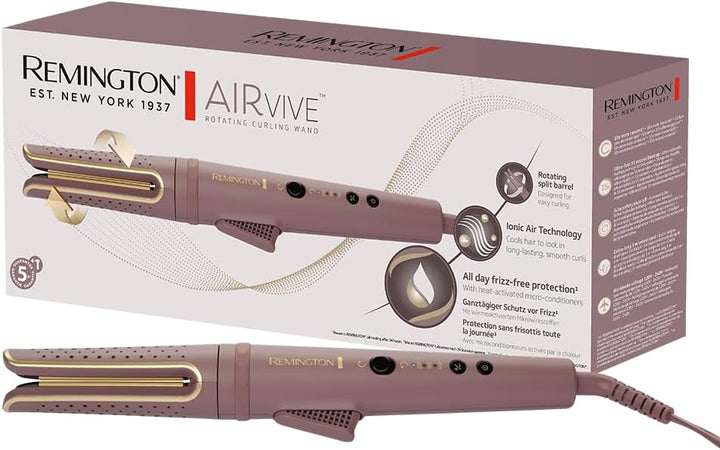 Remington AIRvive™ Lockenstab [rotierend] Ionic Air-Technologie für langanhaltende Locken (Ultra-Ker