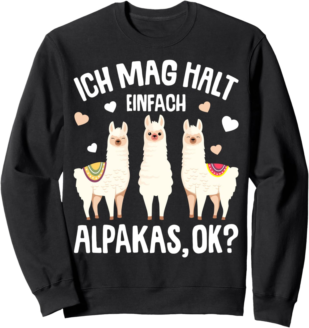 Ich mag halt Alpakas Kinder Mädchen Damen Alpaka Lama Sweatshirt