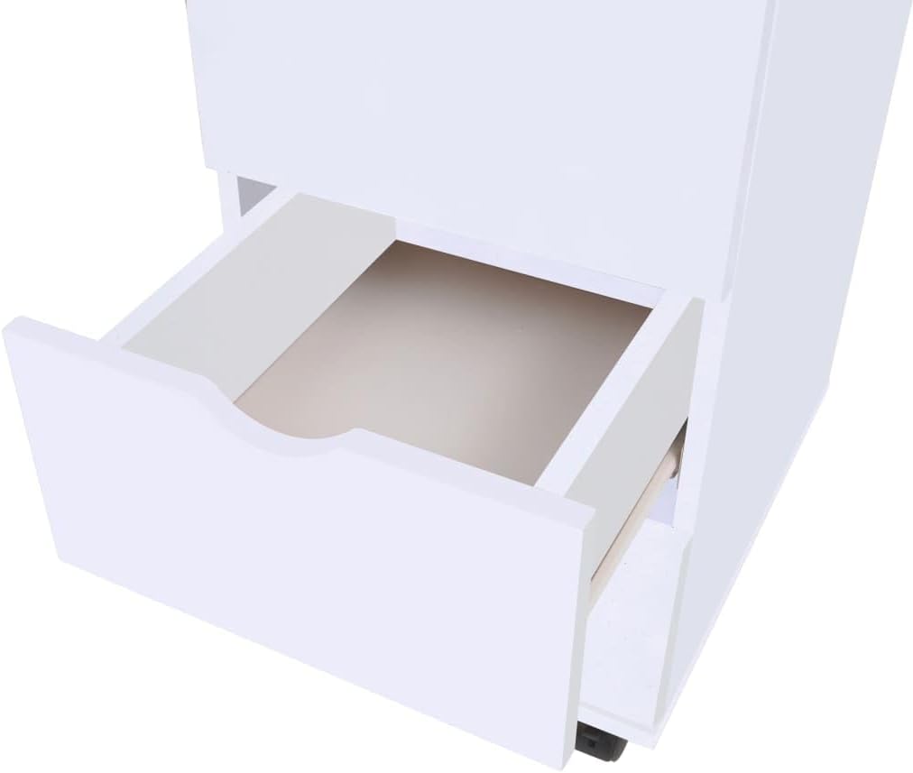 vidaXL Schubladenelement Rollen 33x45x60cm Weiss Rollcontainer Büroschrank, Weiss