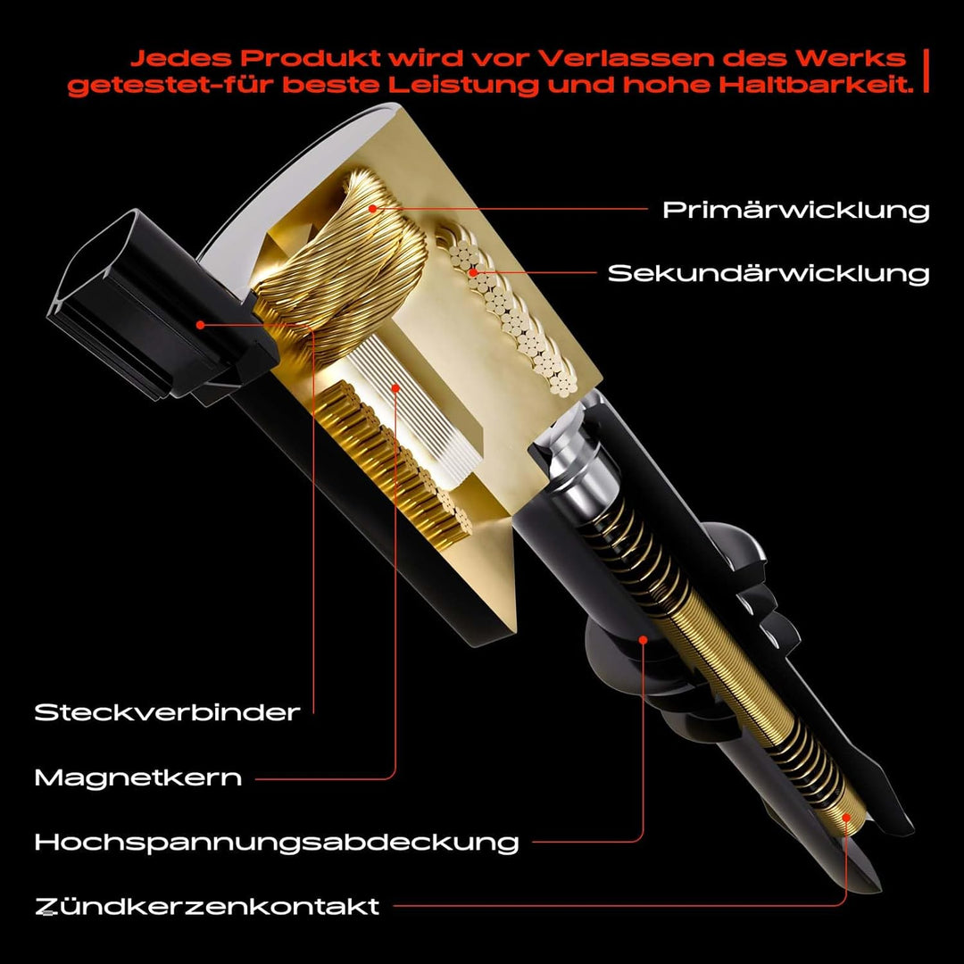 4x Zündspule Benzin für Fiesta VI Fiesta VI Van Focus III Transit Connect V408 Kasten 1.6L Benzin 20