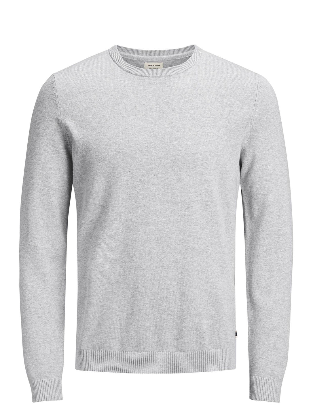 JACK & JONES Male Strickpullover Einfarbig Strickpullover Light Grey Melange L Klassisch, Light Grey