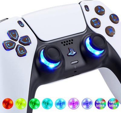 eXtremeRate 9 Modi 7 Farben DTF V3 LED Kit für ps5 Controller Ersatz Leuchttaste D-Pad Thumbsticks S