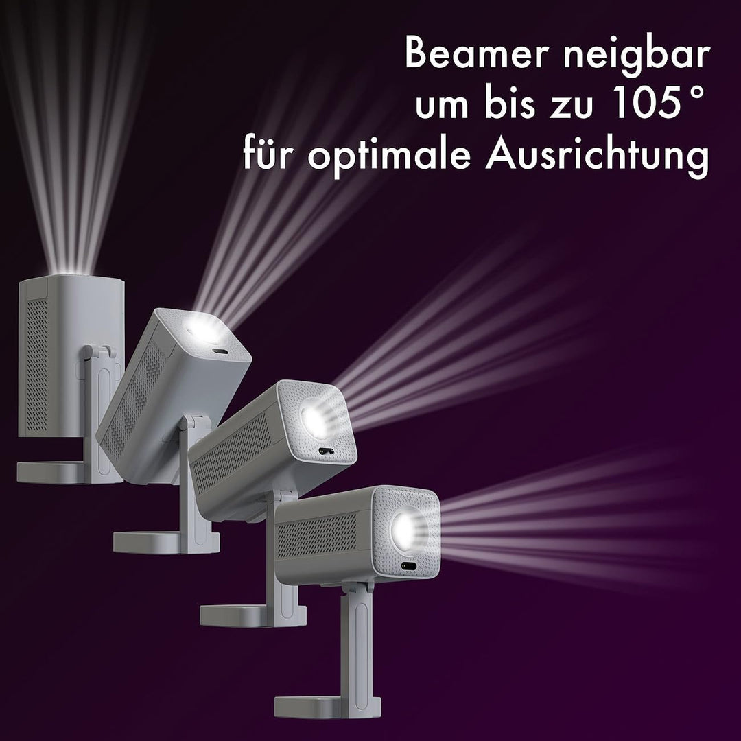 Projektor: WLAN-LED-Mini-Beamer, Full HD nativ, 200 ANSI-lm, 4.800 lm, Bluetooth (LED Heim Beamer, M