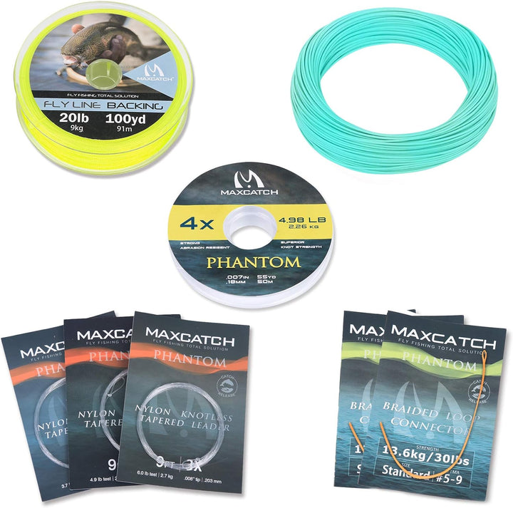 MAXIMUMCATCH Bestprice Fliegenfischen Schnur (Weight Forward, Schwimmende Fliegenschnur) und Fliegen