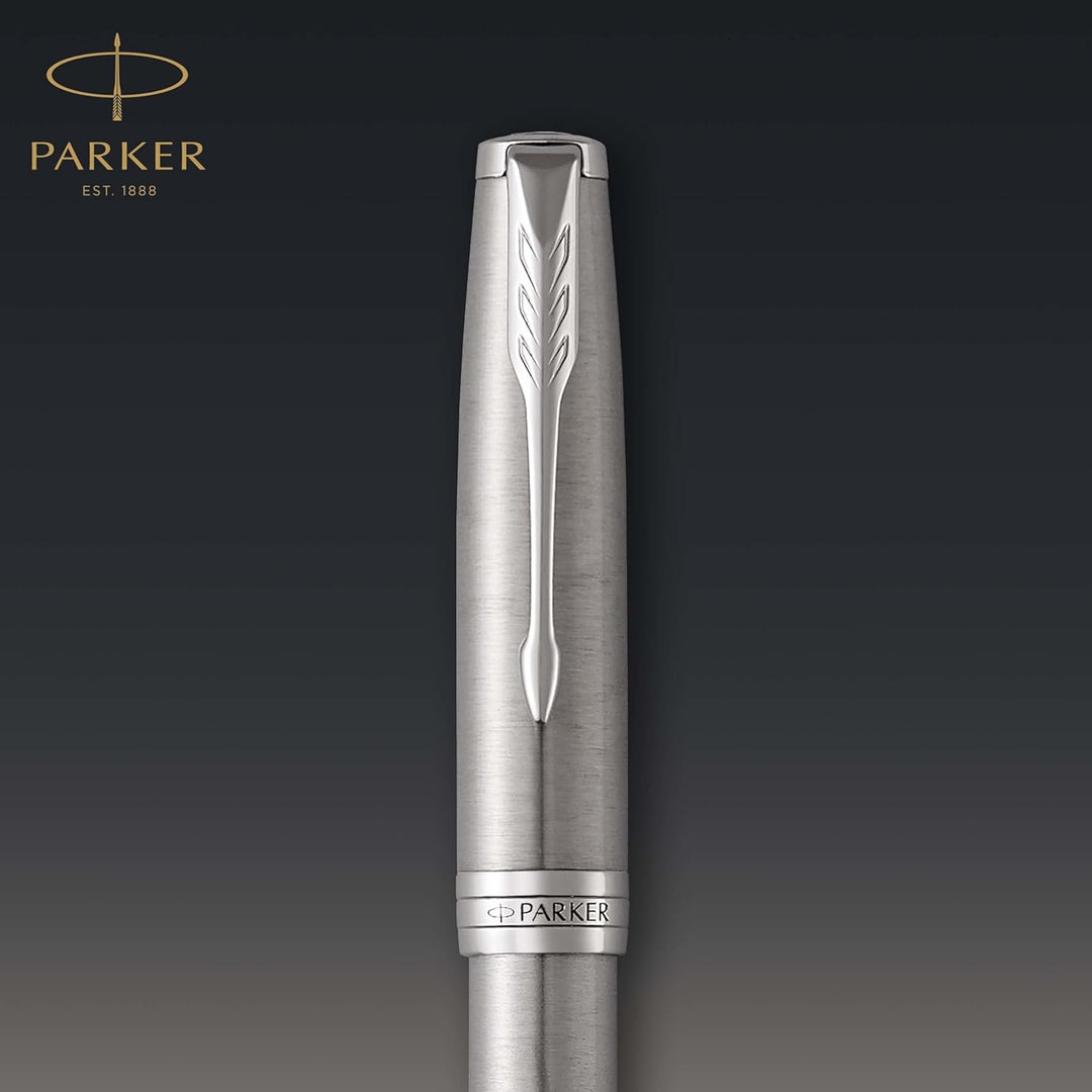 Parker Sonnet Füller | Edelstahl mit Palladiumzierteilen | Füllfederhalter mit feiner Feder | Gesche
