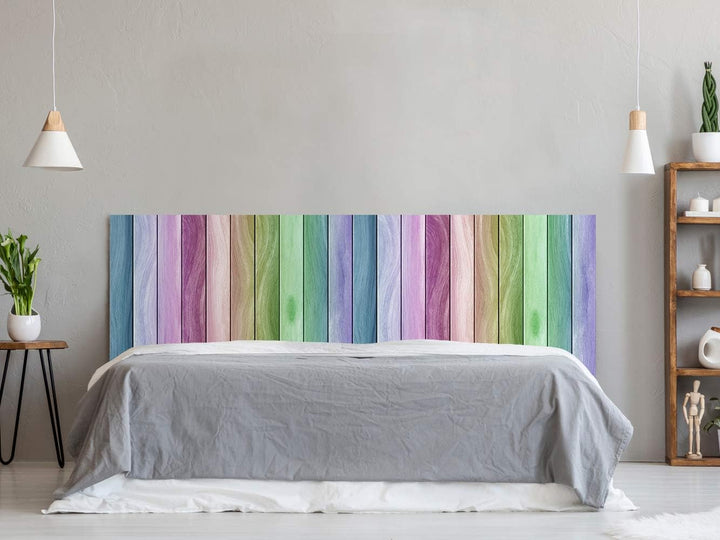 Oedim Kopfteil für Betten, PVC, Textur Holz, Regenbogen, 115 x 60 cm, erhältlich in verschiedenen Gr