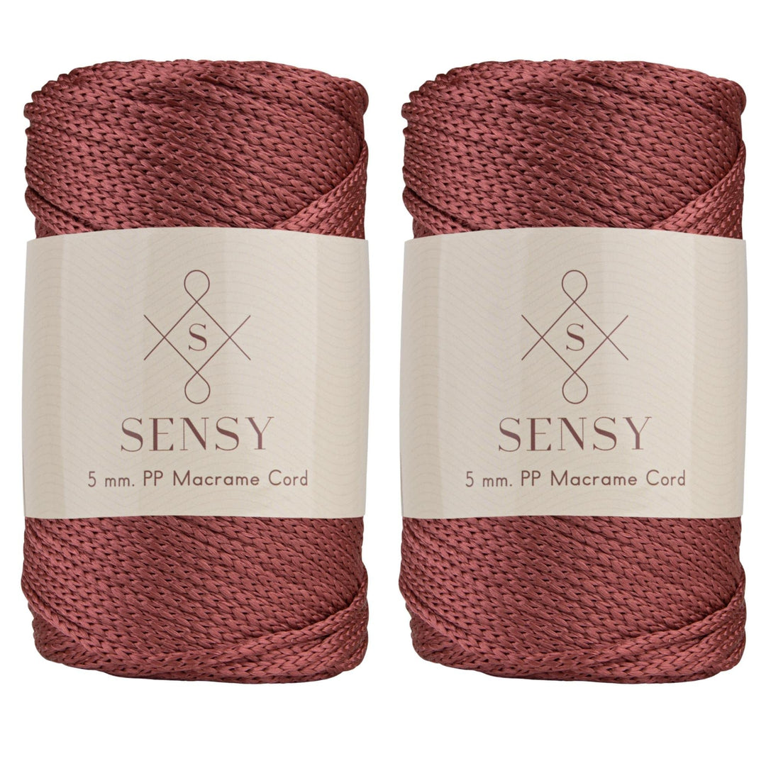 2 Garnstrange Sensy Premium 5 mm 104 Yards Polyesterseil 100% Polypropylen-Kordel Makramee-Kordel 5