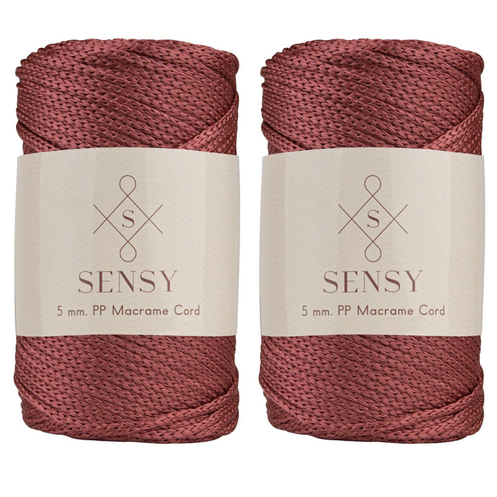 2 Garnstrange Sensy Premium 5 mm 104 Yards Polyesterseil 100% Polypropylen-Kordel Makramee-Kordel 5