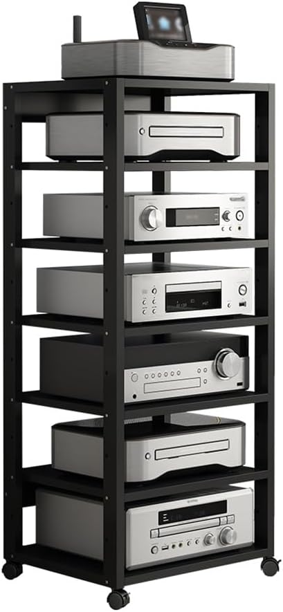 Audio Rack HiFi Regal 7-lagiges HiFi-Audio-Schrank-Streaming-Geräte-Schrank-Audio-Rack mit leisen Ro