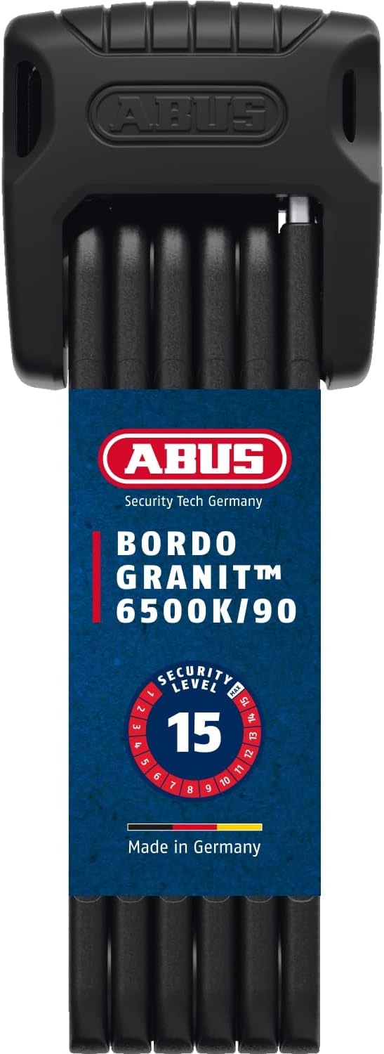 ABUS Faltschloss Bordo Granit 6500K mit SH-Schlosshalter - Fahrradschloss mit XPlus Zylinder für hoh