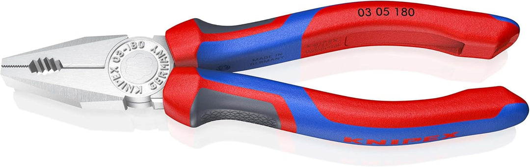 KNIPEX 03 05 180 Kombizange mit Comfort-Griffen verchromt 180 mm 180 mm verchromt Mit Mehrkomponente