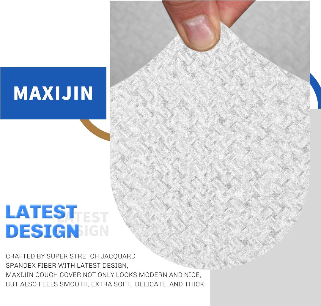 MAXIJIN Creative Jacquard Couchbezüge für 2-Sitzer, Super Stretch rutschfeste Liebessitz Sofabezug f