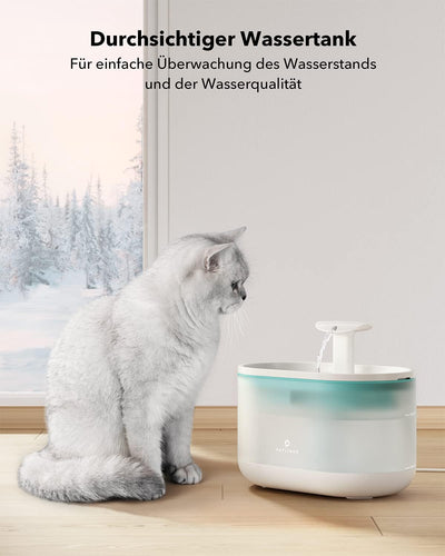 PETLIBRO Trinkbrunnen für Katze Ultraleise, 2,1L Capsule Katzenbrunnen für Katzen, Zwei Durchflussmo